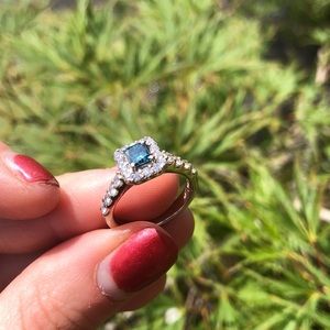Blue Diamond Engagement Ring Size 5 .83 Carets